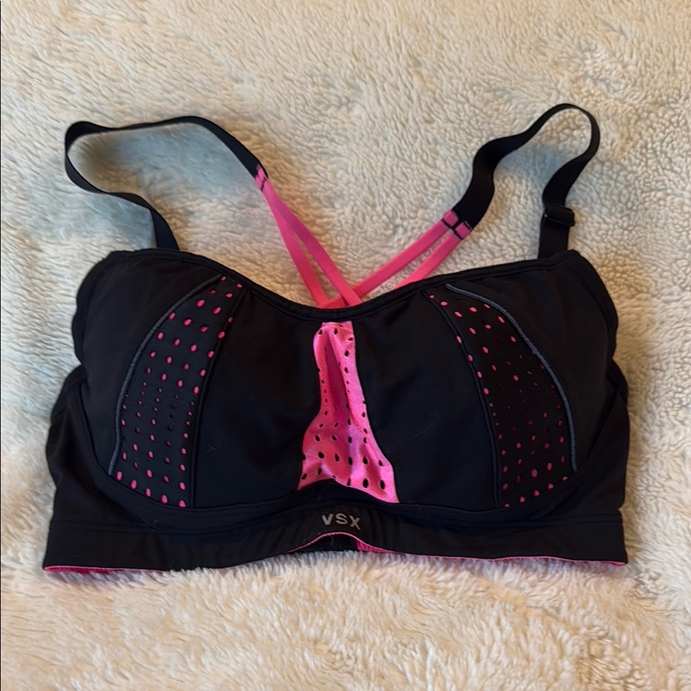 VSX Black and Pink Sports Bra